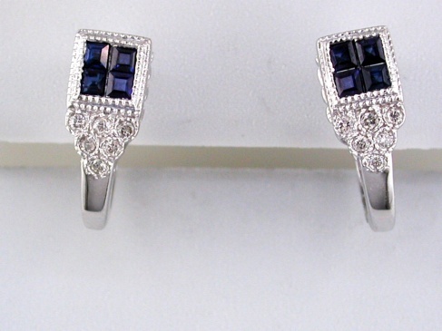 SAPPHIRE & DIAMOND EARRING