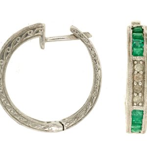 EMERALD & DIAMOND EARRING