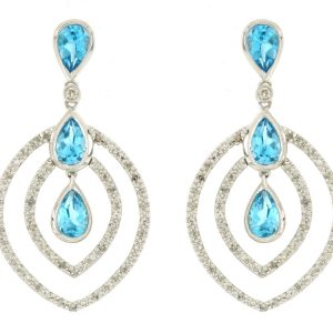 BLUE TOPAZ & DIAMOND EARRING