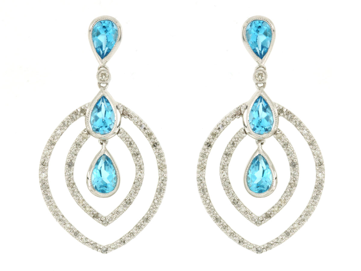 BLUE TOPAZ & DIAMOND EARRING