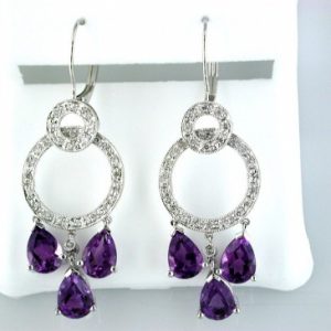 AMETHYST & DIAMOND EARRING