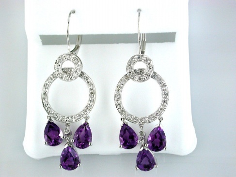 AMETHYST & DIAMOND EARRING