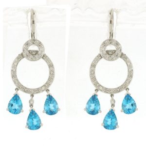 BLUE TOPAZ & DIAMOND EARRING