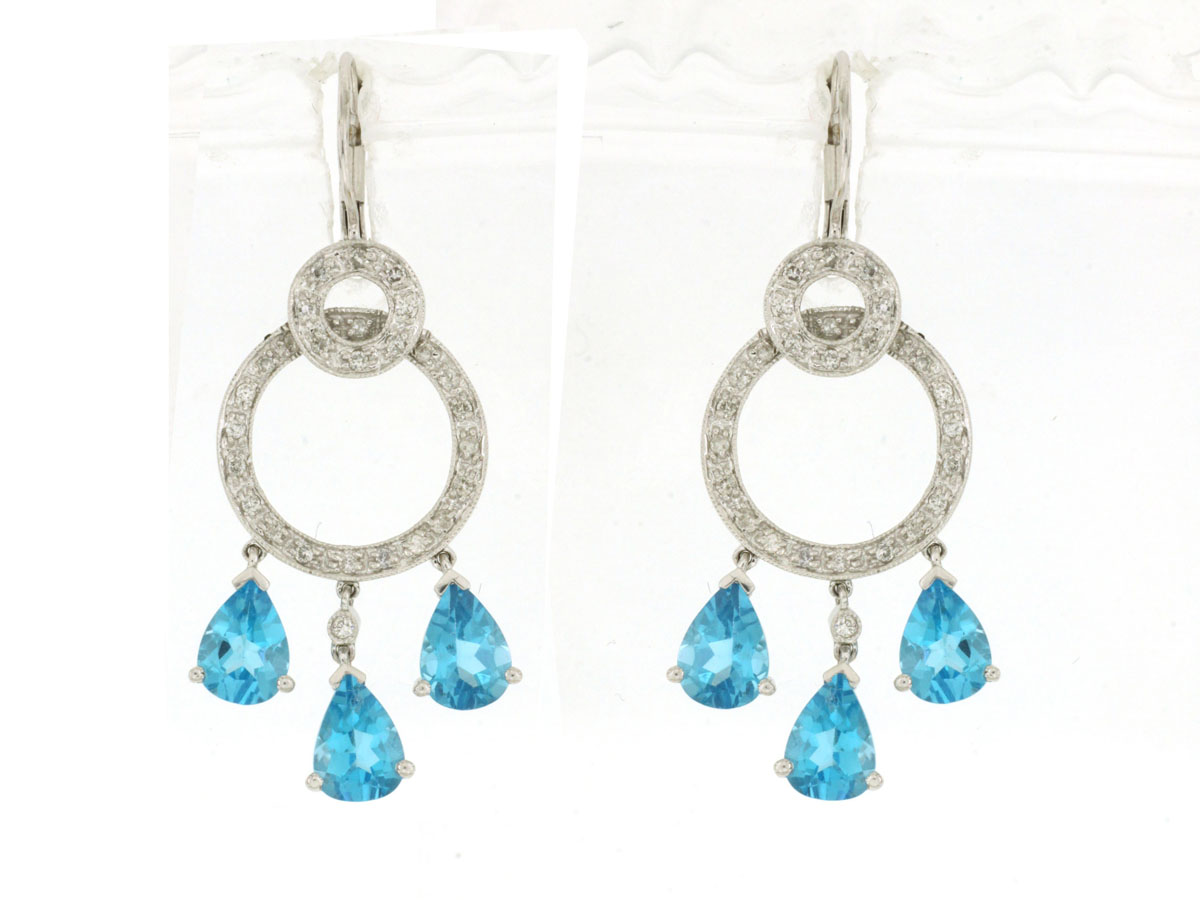 BLUE TOPAZ & DIAMOND EARRING