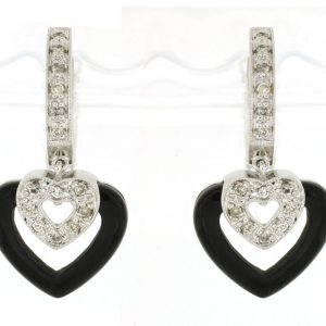 ONYX & DIAMOND EARRING