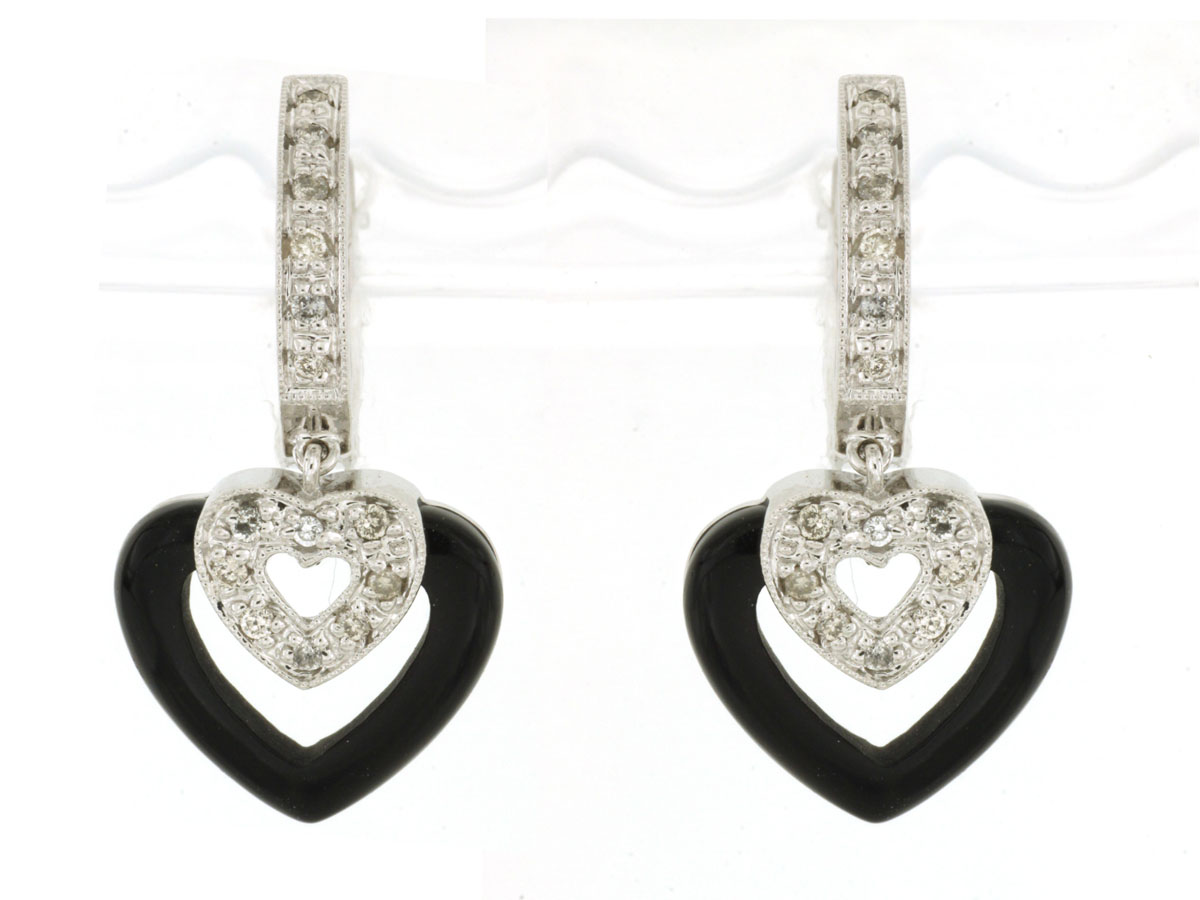 ONYX & DIAMOND EARRING