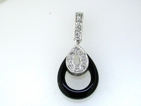 ONYX & DIAMOND PENDANT