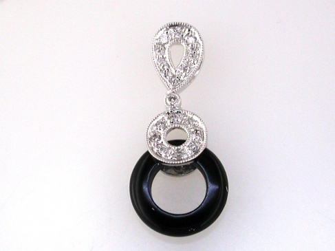ONYX & DIAMOND PENDANT