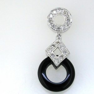 ONYX & DIAMOND PENDANT