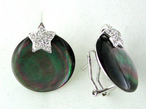 MOP & DIAMOND EARRING
