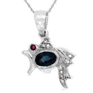 SAPPHIRE & DIAMOND PENDANT