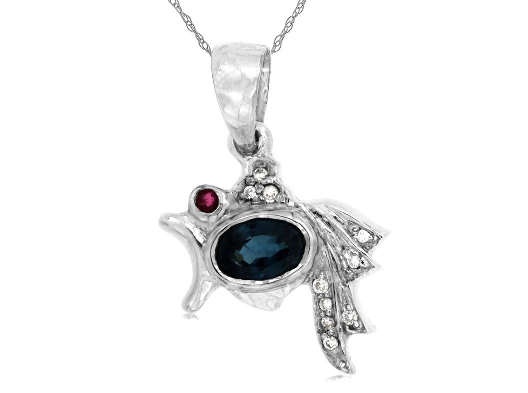 SAPPHIRE & DIAMOND PENDANT