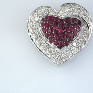 RUBY & DIA HEART PENDANT