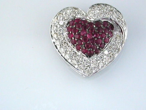 RUBY & DIA HEART PENDANT