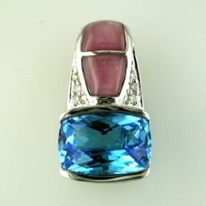 DIA & BLUE TOPAZ & M/P PENDANT