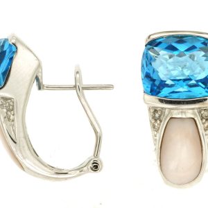 DIA & BLUE TOPAZ & M/P EARRING