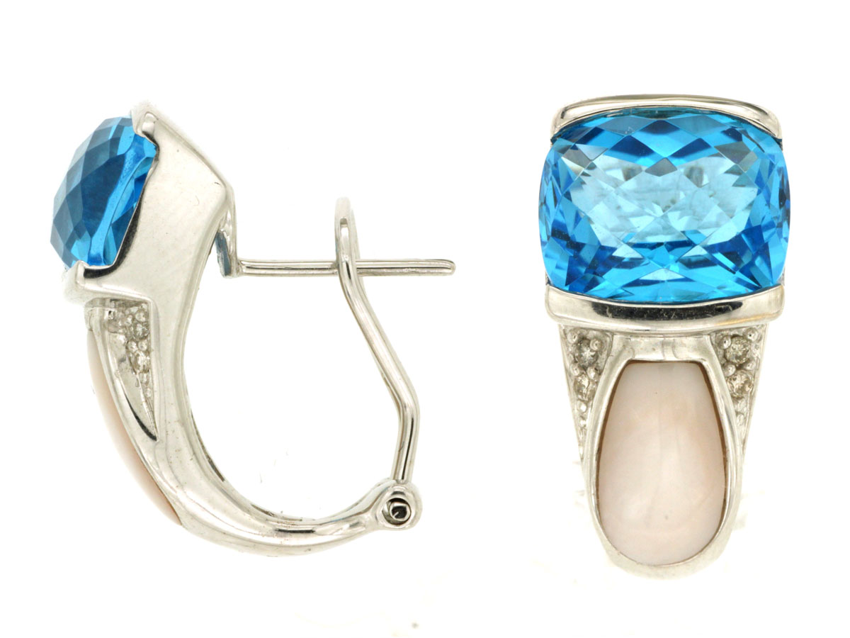 DIA & BLUE TOPAZ & M/P EARRING