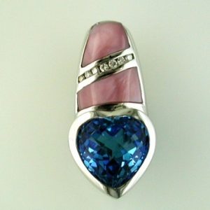 DIA & BLUE TOPAZ & M/P PENDANT
