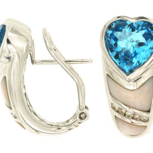 DIA & BLUE TOPAZ & M/P EARRING