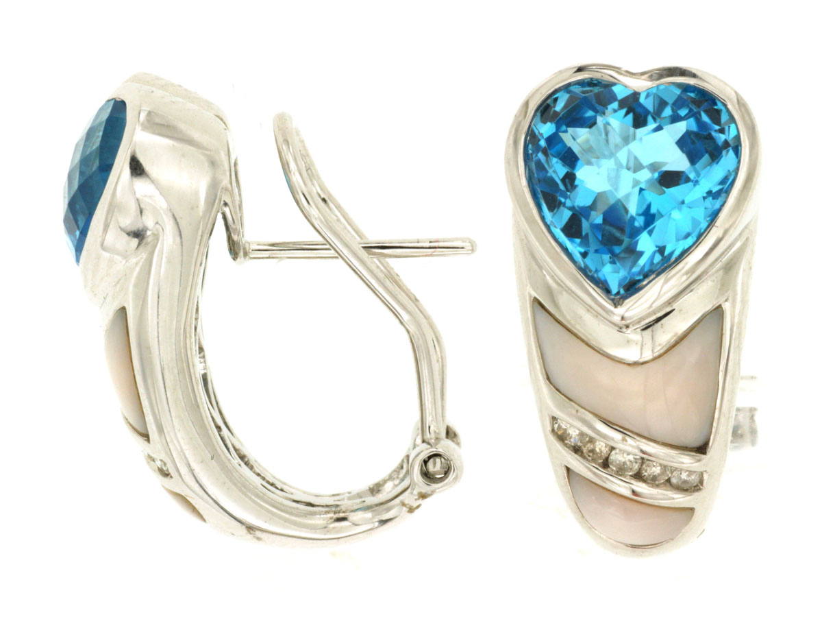 DIA & BLUE TOPAZ & M/P EARRING