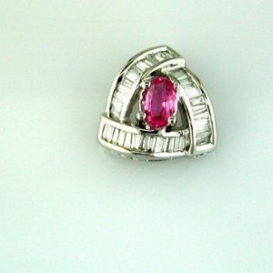 DIAMOND &PINK SAPPHIRE PENDANT