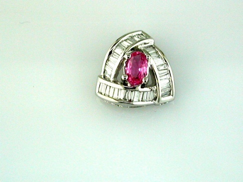 DIAMOND &PINK SAPPHIRE PENDANT