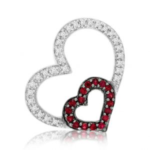 RUBY & DIA HEART PENDANT
