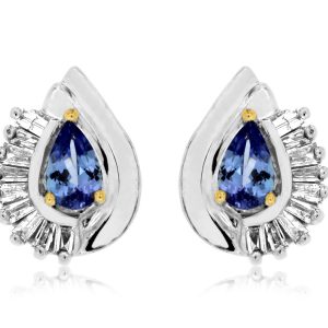TANZANITE & DIAMOND EARRING