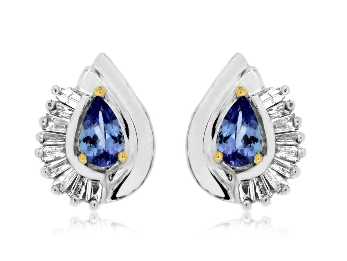 TANZANITE & DIAMOND EARRING