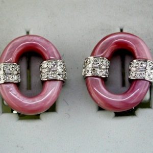 PINK M/P & DIAMOND EARRING
