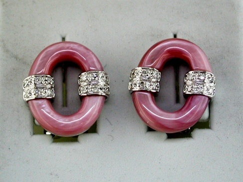 PINK M/P & DIAMOND EARRING