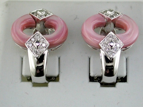 PINK M/P & DIAMOND EARRING