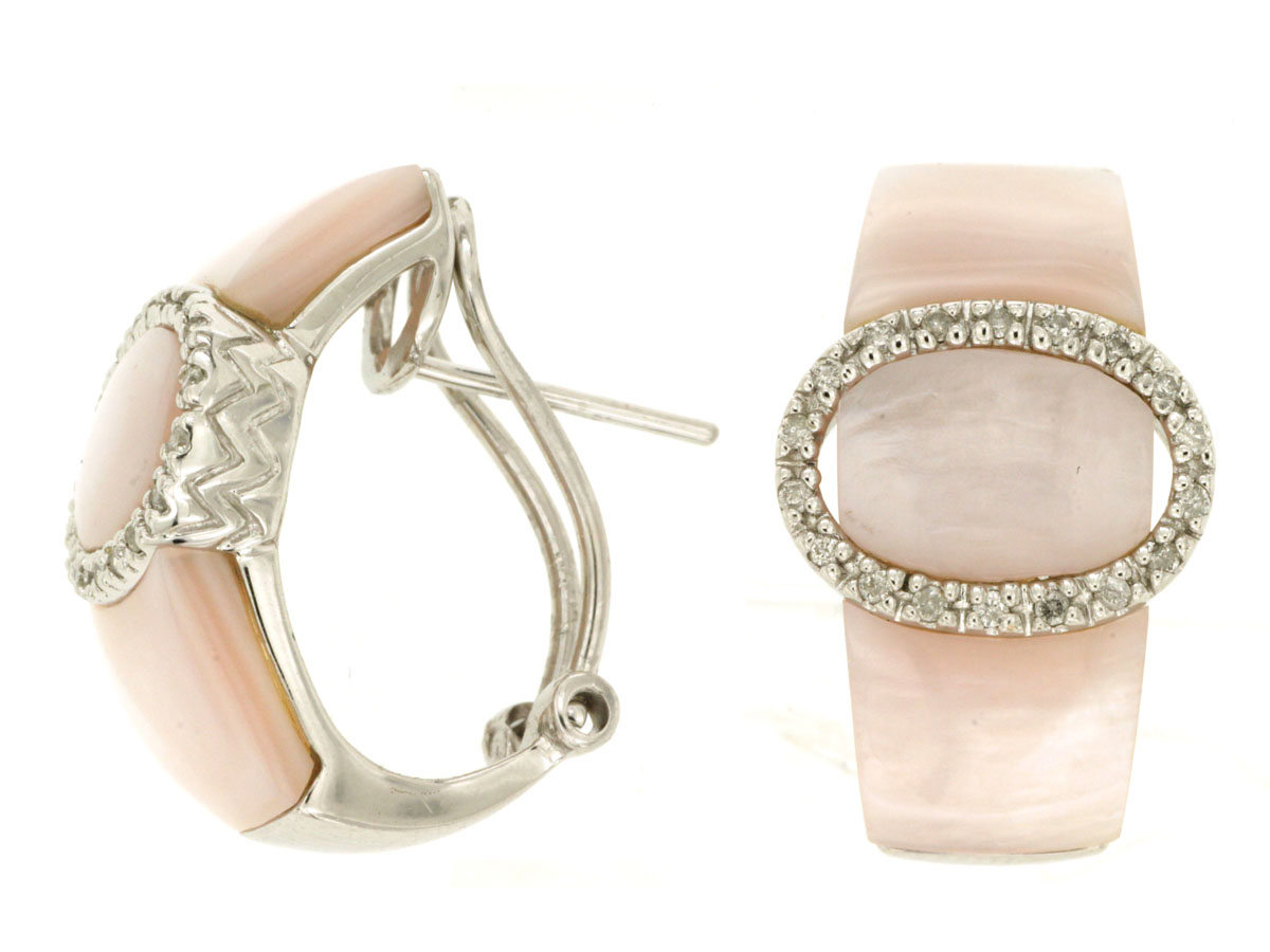 PINK M/P & DIAMOND EARRING
