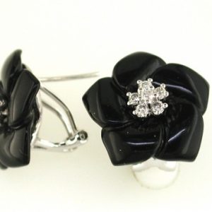 ONYX & DIAMOND EARRING
