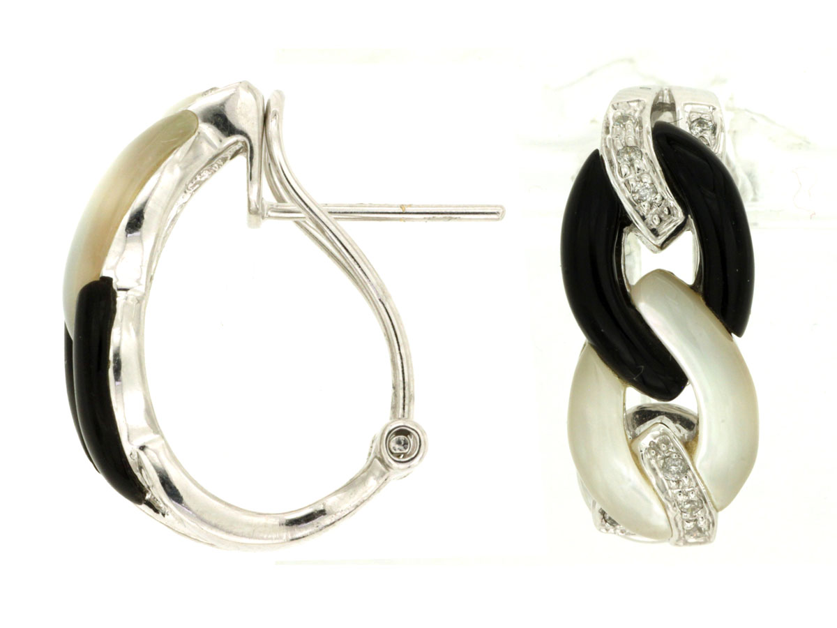 DIAMOND ONYX & M/P EARRING