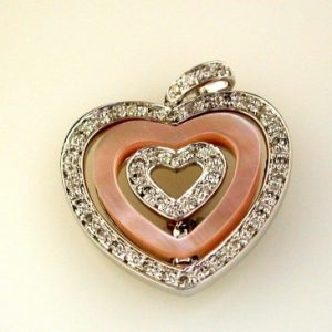 PINK M/P & DIA HEART PENDANT
