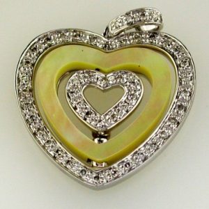 DIA & YELLOW M/P HEART PENDANT