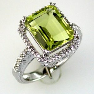 LEMON QUARTZ & DIAMOND RING