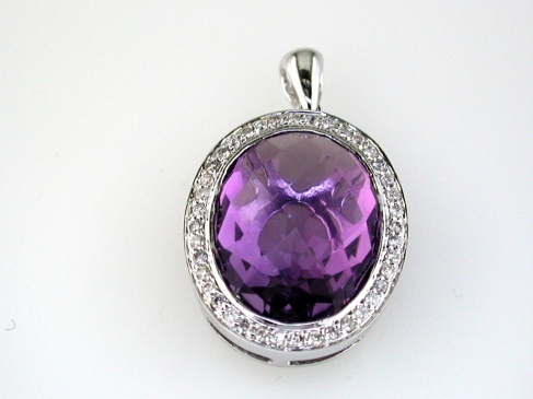 AMETHYST & DIAMOND PENDANT
