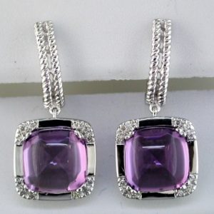 AMETHYST & DIAMOND EARRING
