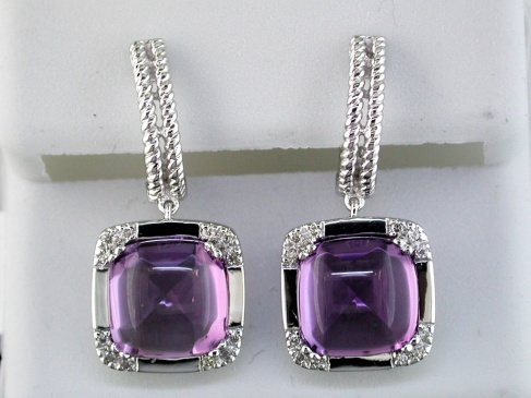 AMETHYST & DIAMOND EARRING