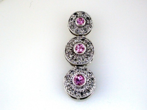 DIAMOND &PINK SAPPHIRE PENDANT