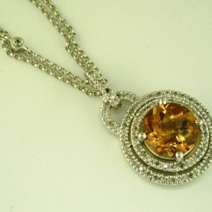 CITRINE & DIAMOND NECKLACE