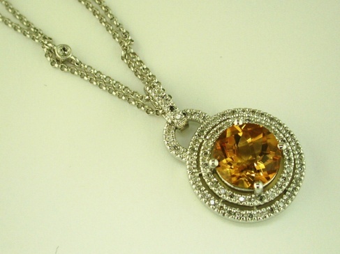 CITRINE & DIAMOND NECKLACE