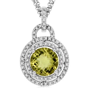 DIAMOND &LEMON QUARTZ NECKLACE