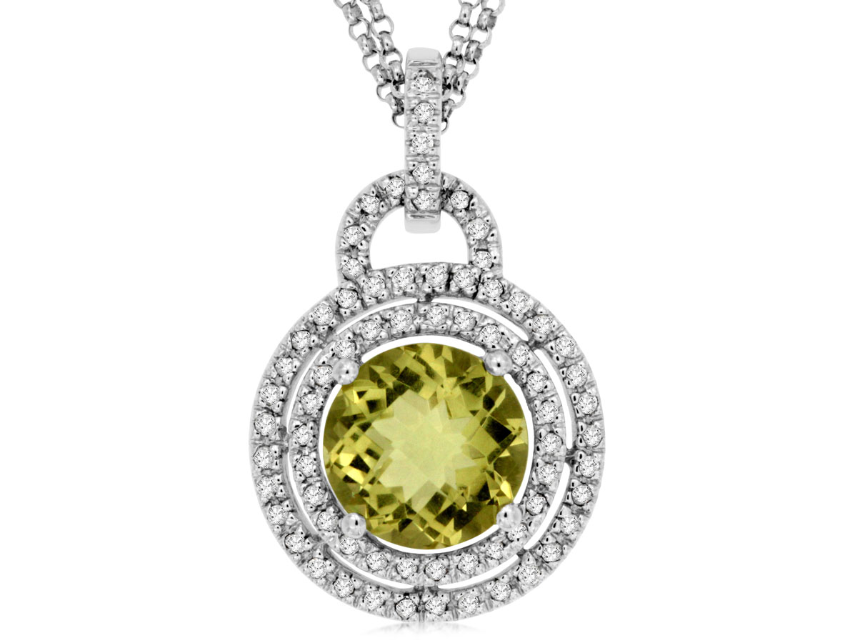 DIAMOND &LEMON QUARTZ NECKLACE