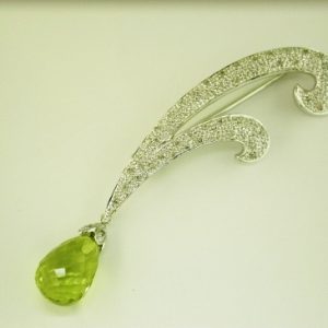 DIAMOND & LEMON QUARTZ PIN