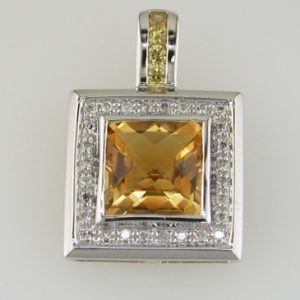 CITRINE & DIAMOND PENDANT