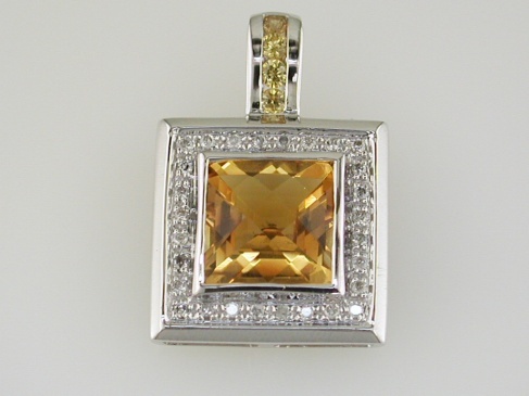 CITRINE & DIAMOND PENDANT
