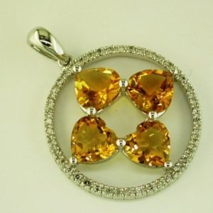 CITRINE & DIAMOND PENDANT